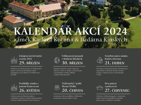 Kalendář akcí na zámku Karlova Koruna